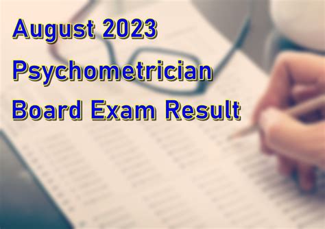 psychometrician board exam 2023 results|Psychometrician Board Exam Result August 2023 Just Released.
